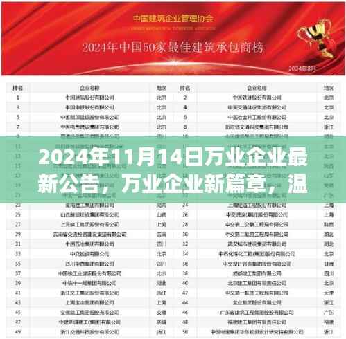 万业企业新篇章,温馨日常与友情见证(2024年11月14日最新公告)